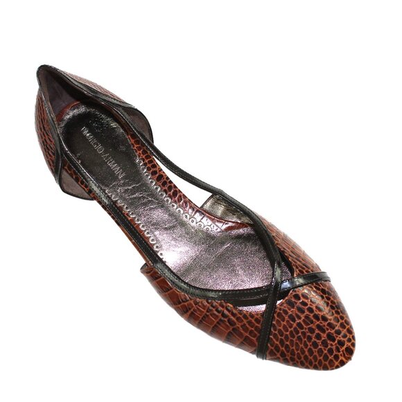 Giorgio Armani Brown Reptile Embossed Slip-On Ballet Flats, Size 36.5  (US 6.5) - Picture 6 of 9